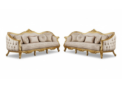 Sofa set 3+3 seater sofa sofas armchair seating suite fabric living room baroque