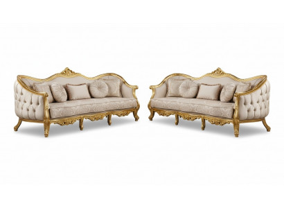 Sofa set 3+3 seater sofa sofas armchair seating suite fabric living room baroque