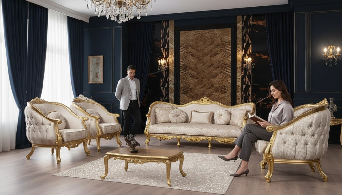 Baroque sofa set 3+1+1 seater Chesterfield sofa sofas armchair seating suite