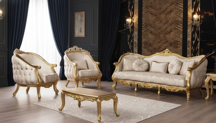 Baroque sofa set 3+1+1 seater Chesterfield sofa sofas armchair seating suite