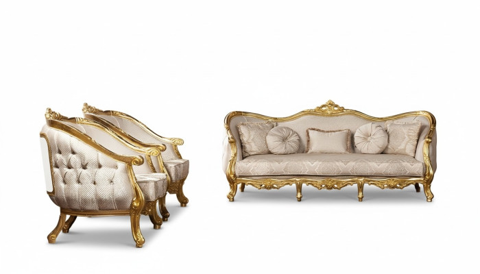 Baroque sofa set 3+1+1 seater Chesterfield sofa sofas armchair seating suite