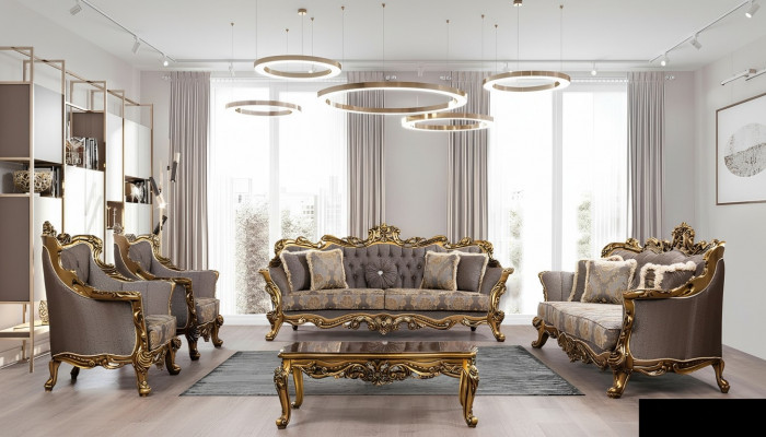 Luxury Sofa Set 5-piece Sofa Suite 3+3+1+1 Seater Coffee Table Sofa Sofas Armchair