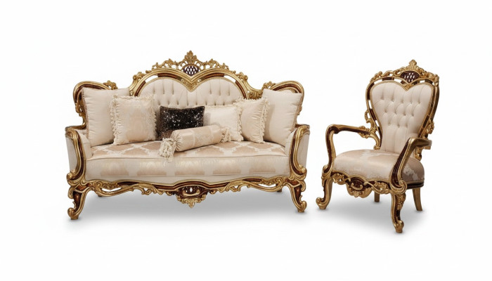 Sofa set 3+1 seater sofa couch armchair luxury set fabric group baroque