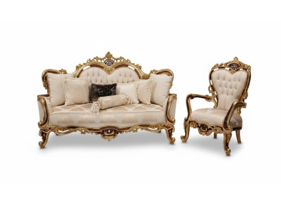 Sofa set 3+1 seater sofa couch armchair luxury set fabric group baroque