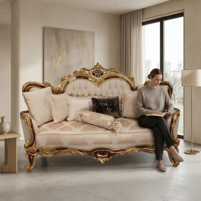 Sofa 3-seater, three-seater sofa, sofas, classic furniture, seat fabric style baroque