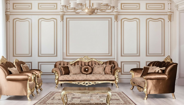 Sofa set 3+3 seater luxury suite sofa sofas set baroque living room