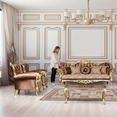 Sofa Suite 3+1+1 Seater Luxury Suite Sofa Sofas Armchair Set Baroque Living Room