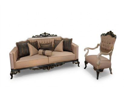 Three-seater sofa 3-seater baroque rococo sofa sofas armchair fabric couch furniture new