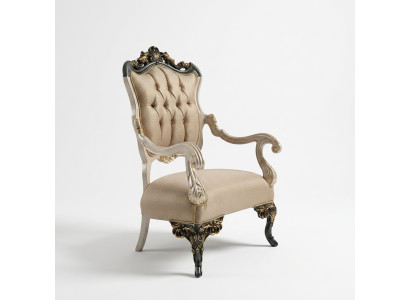 Armchair Wing Chair Design Upholstered Sofa Couch Textile Baroque Living Room Fabric Seat