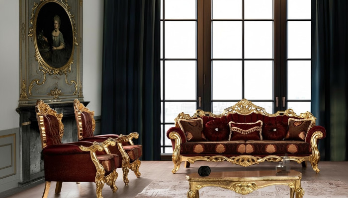 Sofa set sofas armchair sofa suite 3+1+1 seater luxury fabric living room baroque