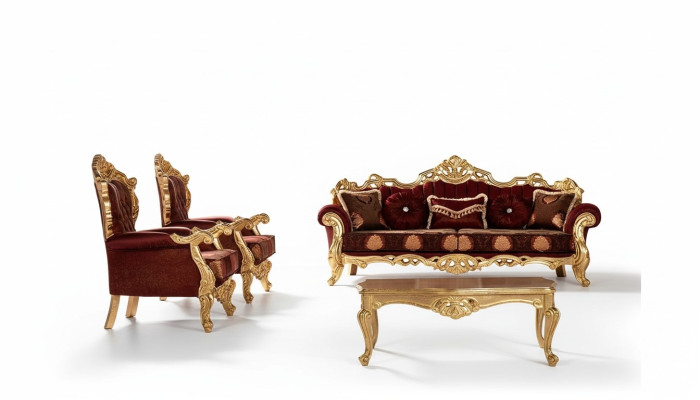 Sofa set sofas armchair sofa suite 3+1+1 seater luxury fabric living room baroque