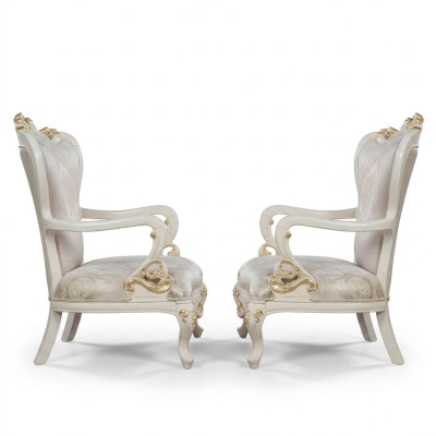 Wingback chair armchair design upholstery baroque sofa couch fabric seat living room style