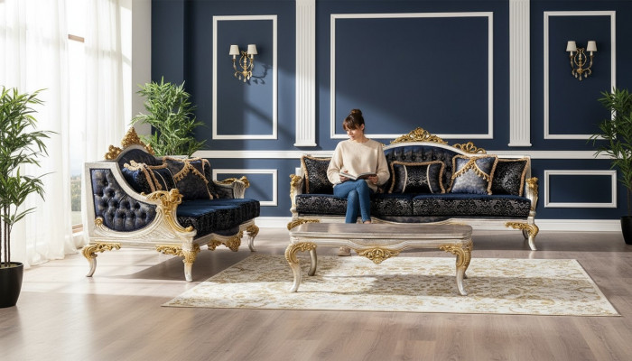 Luxurious Sofa Set 3+3 Seat Sofas Armchair Set Baroque Style 2-piece Classical