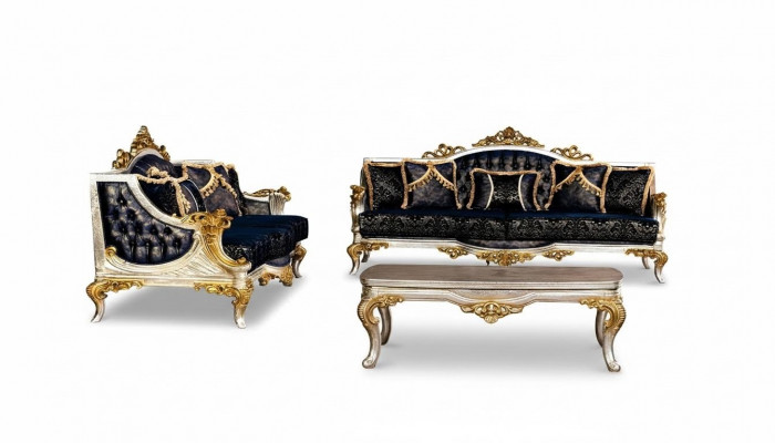 Luxurious Sofa Set 3+3 Seat Sofas Armchair Set Baroque Style 2-piece Classical