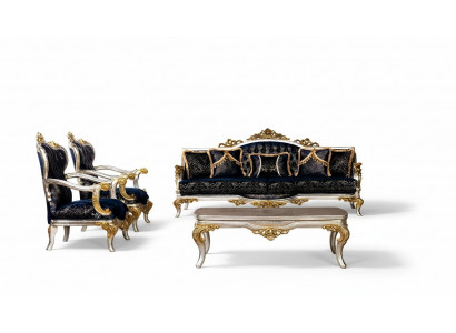 Group Set Sofa Set 3+1+1 Seater 3pcs. Furniture Sofas Armchair Luxury Seat Baroque