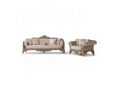 Sofa set 3+3 seater Chesterfield sofa armchair luxury set fabric suite 2-piece