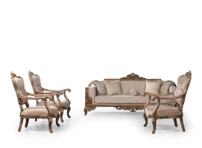 Set of sofa and armchairs suite 3+1+1 seater luxury group Baroque Rococo furniture