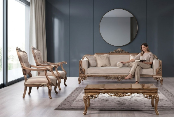 Armchair Wingback Chair Sofa Luxury Living Room Baroque Relax Upholstery Design Seating New