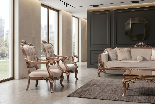 Armchair Wingback Chair Sofa Luxury Living Room Baroque Relax Upholstery Design Seating New