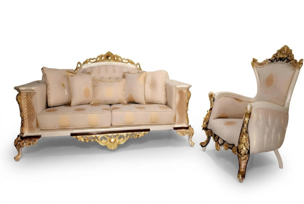 Living Room Set 3+1 Seater Luxury Set Sofa Armchair Sofas Relax Upholstery Design Baroque