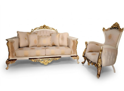 Living Room Set 3+1 Seater Luxury Set Sofa Armchair Sofas Relax Upholstery Design Baroque