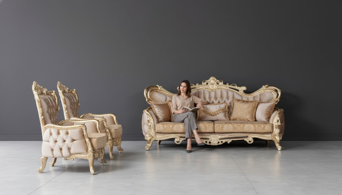 Luxury Set Suite Sofa Suite 3+1+1 Seater Sofa Armchair Sofas Relax Living Room