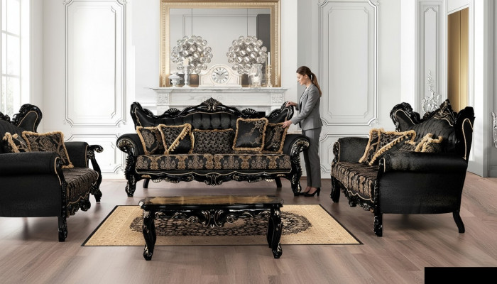 Sofa set 3+3 seater sofa armchair sofas luxury suite set polyester fabric new