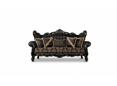 Couch Seat Three-Seater Sofa 3-Seater Sofas Armchair Fabric Baroque Rococo Furniture 232cm