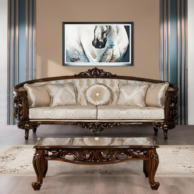 Three-seater sofa 3 seats classic furniture sofas fabric style baroque rococo luxury new