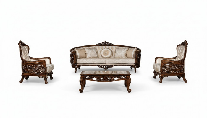 Luxury Sofa Set 3+1+1 Seater Coffee Table Group Sofa Armchair Sofas Fabric Couch