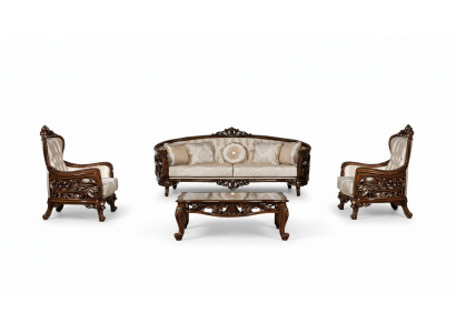 Luxury Sofa Set 3+1+1 Seater Coffee Table Group Sofa Armchair Sofas Fabric Couch