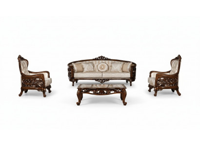 Luxury Sofa Set 3+1+1 Seater Coffee Table Group Sofa Armchair Sofas Fabric Couch