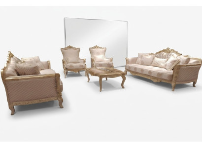 Luxurious 5-piece sofa set with 3+3+1 seats and coffee table
