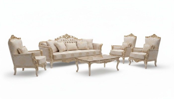 Sofa Armchair Sofas Sofa Set 3+1+1 Seat Set Luxury Baroque Living Room New