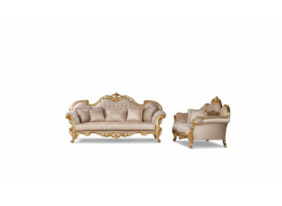 Set of Three-seater Sofa Suite 3+3 Seater Suite Sofa Sofas Fabric Style Baroque