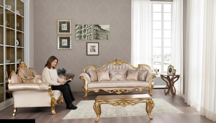 Luxury Sofa Set 3+3 Seater Coffee Table Set Sofa Armchair Sofas 2-piece.