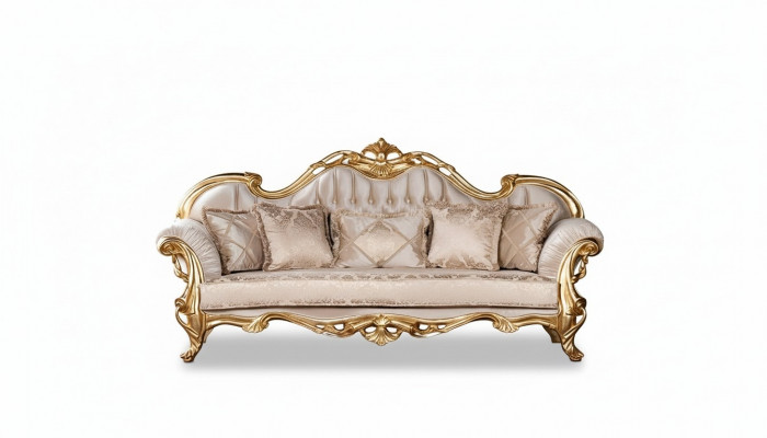 Three-seater sofa, 3-seater sofa, sofas, couches, fabric, baroque style, rococo furniture.