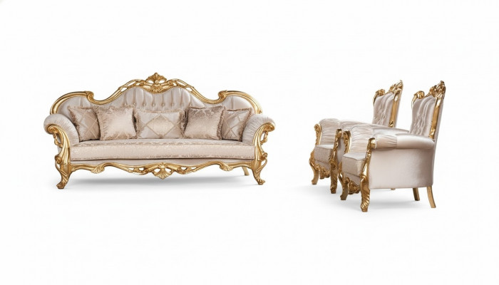 Sofa set 3+1+1 seater sofa armchair sofas seating set group fabric baroque