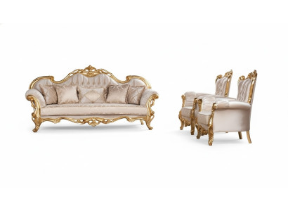 Sofa set 3+1+1 seater sofa armchair sofas seating set group fabric baroque