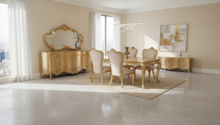 Luxury Furniture Set 9-piece Dining Room Dining Table Chair Sideboard Mirror Dining Table New