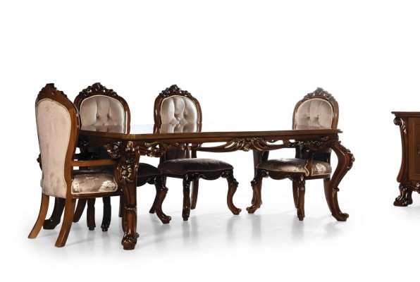 Dining table, wooden dining room table, baroque dining luxury furniture, new