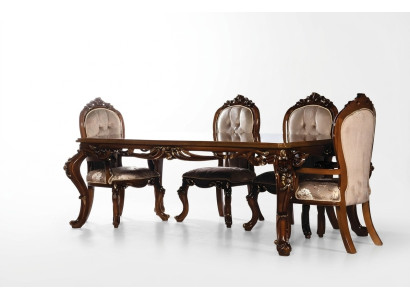 Luxury dining room table chair group set wood table tables 5-piece sets