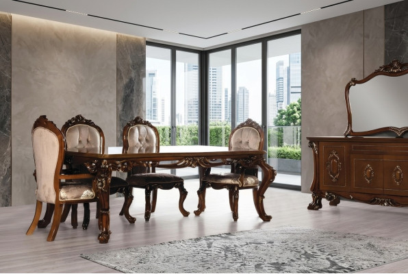Dining room chair furniture wood luxury dining room dining fabric style baroque chairs