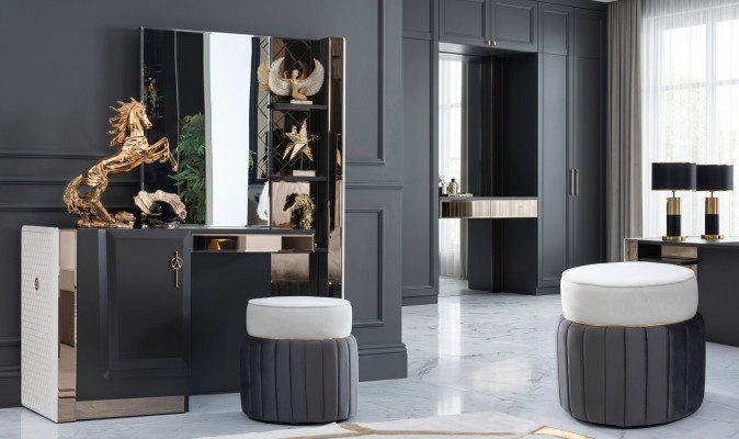 Bedroom New Vanity Console with Mirror Luxury Console Dresser Furniture