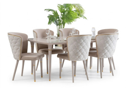 Dining room set table 6x chairs seating group dining room suite table set 7-piece new