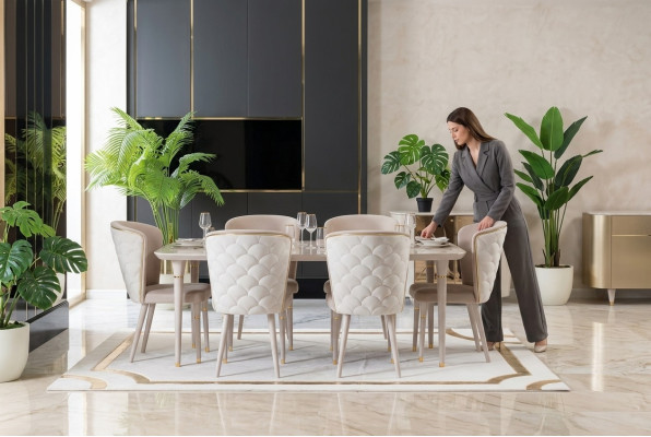 Dining room 6x chair set furniture set chairs dining set dining group furniture group backrest