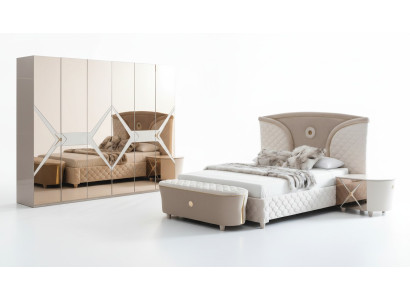 Bed Nightstand Wardrobe 6-piece Bedroom Set Design Luxury Stool Modern