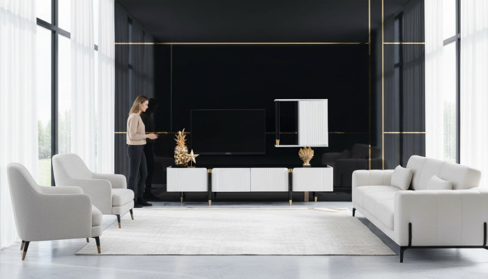 Sideboard cabinet TV wood lowboard dresser design furniture new living wall RTV cabinet