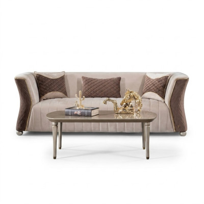 Upholstered Designer Furniture Three-Seater Sofa 3-Seater Sofas Luxury Textile Couches Big