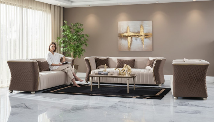 Three-seater sofa set couch sofa luxury 3+3 seat sofa set couch upholstery